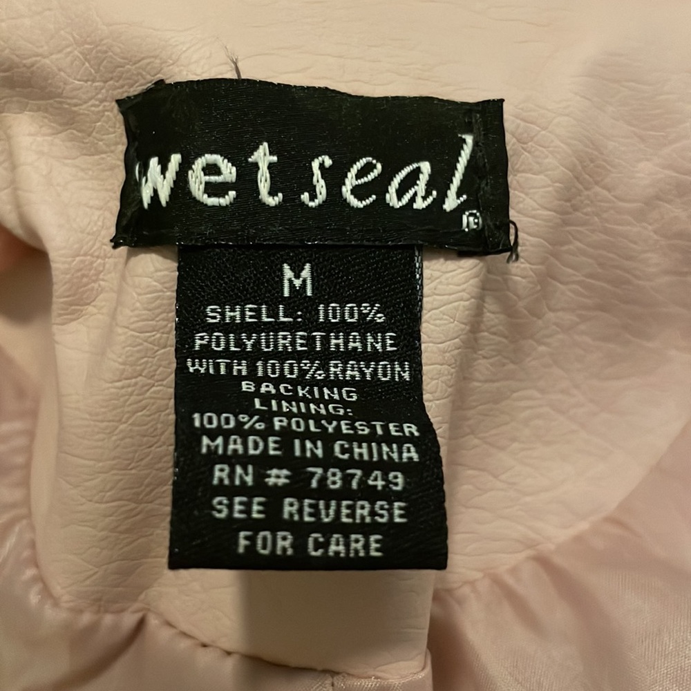 Wet Seal Women Faux Leather Blush Pink Jacket - Picture 4 of 4